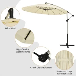 Costway 10ft Patio Offset Umbrella W/ Crank And Cross Base Aluminum 20 Costway 10ft Patio Offset Umbrella W/ Crank And Cross Base Aluminum -Costway GUEST 645855d7 f098 4e03 8238 d9aa30e62a97