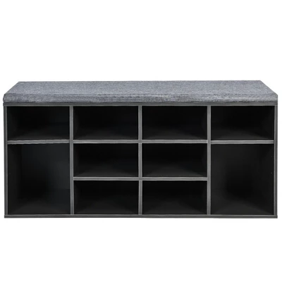 Costway Entryway Padded Shoe Storage Bench 10-Cube Organizer Bench Adjustable 6 Costway Entryway Padded Shoe Storage Bench 10-Cube Organizer Bench Adjustable - Image 4