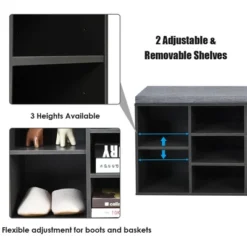 Costway Entryway Padded Shoe Storage Bench 10-Cube Organizer Bench Adjustable 21 Costway Entryway Padded Shoe Storage Bench 10-Cube Organizer Bench Adjustable -Costway GUEST 64ac10d3 711f 479c 8d96 9704fb2c78b5