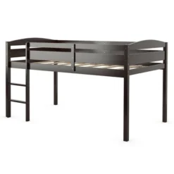 Costway Twin Low Loft Bunk Junior Bed Bedroom Wooden Guard Rail Ladder White/Espresso/Grey 23 Costway Twin Low Loft Bunk Junior Bed Bedroom Wooden Guard Rail Ladder White/Espresso/Grey -Costway GUEST 64c1da52 8e6e 46f2 8f49 a658bf93b5ad