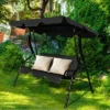 Costway Patio 3 Seats Canopy Swing Glider Hammock Cushioned Steel Frame Outdoor -Costway GUEST 64d4e634 bc5b 4e12 be0f b9306651f65d