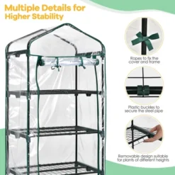 Costway White Mini Greenhouse W/ PVC Cover 4-Tier Portable Warm House 28'' X 19'' X 63'' -Costway GUEST 64e38c71 fc95 4ea3 9b21 554b69eb9181