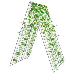 Costway 4 PCS Foldable Cucumber Trellis A-Frame Plant Supports With Twist Ties Green -Costway GUEST 64eed00e ee36 47d4 8535 1f45237a8ee7