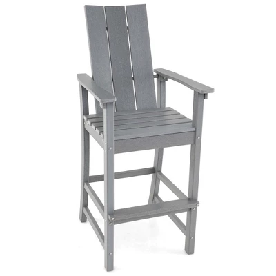 Costway Tall Adirondack Chair With Ergonomic Backrest Armrests & Footrest For Backyard Black/Gray/Navy/Turquoise 11 Costway Tall Adirondack Chair With Ergonomic Backrest Armrests & Footrest For Backyard Black/Gray/Navy/Turquoise - Image 9