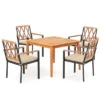 Costway 5 PCS Patio Acacia Wood Dining Set With Soft Seat Cushions Umbrella Hole For Yard -Costway GUEST 65fe6a08 43af 4b0f a07c 63de9414dab4