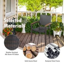 Costway Set Of 4 Outdoor Patio PE Rattan Dining Chairs Armrest Stackable Garden 16 Costway Set Of 4 Outdoor Patio PE Rattan Dining Chairs Armrest Stackable Garden -Costway GUEST 663475b2 5a4a 45fa 914b 7ad051c76b0a