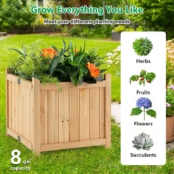 Costway 15" Wooden Planter Box Elevated Outdoor Folding Planter With Removable Bottom -Costway GUEST 66a204bc 2272 432a 9ab9 d52e32850c66