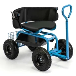 Costway Rolling Garden Cart Height Adjustable Scooter With Swivel Seat & Tool Storage Blue/Red/Green -Costway GUEST 66dea02d 1e56 48b4 b9e0 b6fae68e5f90