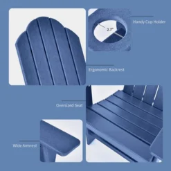 Costway 3 PCS Patio Adirondack Chair Side Table HDPE Weather Resistant Cup Holder -Costway GUEST 66df6cb5 ad56 4b3f a919 00c76864e2df