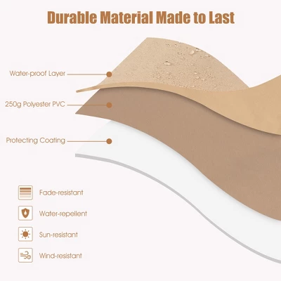 Costway Parasol Offset Cantilever Umbrella Cover 11ft Zipper Fiberglass Rod Outdoor 8 Costway Parasol Offset Cantilever Umbrella Cover 11ft Zipper Fiberglass Rod Outdoor - Image 6