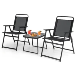 Costway 3pcs Patio Folding Conversation Chairs&Table Heavy-Duty Metal Outdoor Portable 18 Costway 3pcs Patio Folding Conversation Chairs&Table Heavy-Duty Metal Outdoor Portable -Costway GUEST 67643a16 7fbd 4ac0 ad9a c1e38d25cd12