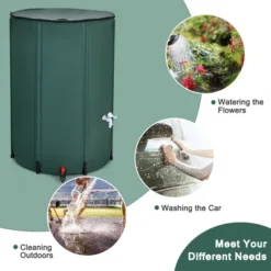 Costway 100 Gallon Portable Rain Barrel Water Collector Collapsible Tank W/Spigot Filter -Costway GUEST 67ac2c85 5b79 440f 922d 13aeb4cfbbbb