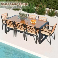 Costway 9 Pieces Patio Dining Set With Soft Cushions And 1.9" Umbrella Hole For Garden 13 Costway 9 Pieces Patio Dining Set With Soft Cushions And 1.9" Umbrella Hole For Garden -Costway GUEST 67c02d70 2821 4f80 96d5 0b2f050528bf
