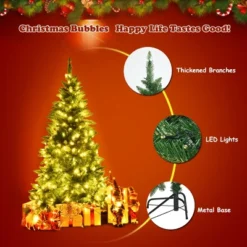 Costway 5ft Pre-lit PVC Artificial Half Christmas Tree 250 LED Lights -Costway GUEST 689669e5 c0df 41ff b10e df7cd91f77f9