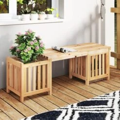 Costway Patio Wooden Bench With Planter 2 Side Flower Box Slot Design For Easy Assembly 14 Costway Patio Wooden Bench With Planter 2 Side Flower Box Slot Design For Easy Assembly -Costway GUEST 68bf65c0 1e72 4467 8903 cd61262bc4d9