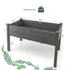 Costway Wooden Raised Vegetable Garden Bed Elevated Grow Vegetable Planter Grey -Costway GUEST 6944d026 f18f 48f8 adca 3d5115308dee