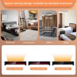 Costway 1400W Electric Baseboard Heater Convection Space Heater With Realistic 3D Flame -Costway GUEST 696cc425 8342 44fc a815 3298b1a1a3cf