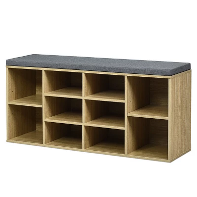 Costway Entryway Padded Shoe Storage Bench 10-Cube Organizer Bench Adjustable 14 Costway Entryway Padded Shoe Storage Bench 10-Cube Organizer Bench Adjustable - Image 12
