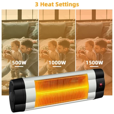 Costway 1500W Wall-Mounted Infrared Patio Heater Outdoor Indoor W/ Remote Control 4 Costway 1500W Wall-Mounted Infrared Patio Heater Outdoor Indoor W/ Remote Control - Image 2