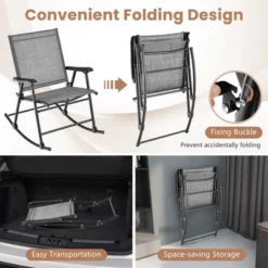 Costway 2pcs Patio Folding Rocking Chair Heavy-Duty Metal Frame Rockers Outdoor -Costway GUEST 6a5c7759 3689 4447 9124 370cd4012217