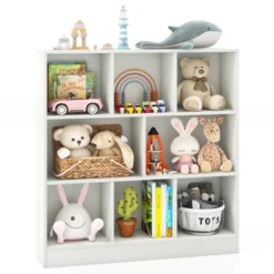 Costway 8-Cube Bookcase 41" Wooden Toy Storage Organizer For Kids Bookshelf Natural/White -Costway GUEST 6a86aec5 474e 4ba2 a8b7 c46a1353722b