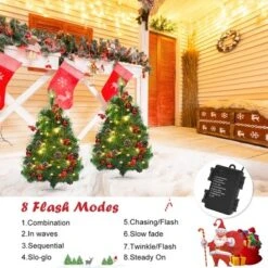 Costway Set Of 2 Pre-lit Christmas Trees 24in Battery Powered Pathway Outdoor Decoration -Costway GUEST 6ba39ccb e770 4281 a2ef 0c50576c73e6