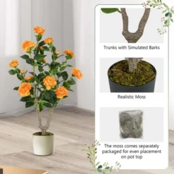 Costway 1/2 PCS 36" Artificial Camellia Tree Fake Potted Tree Greenery Floral Plant Modern Orange/White/Pink 15 Costway 1/2 PCS 36" Artificial Camellia Tree Fake Potted Tree Greenery Floral Plant Modern Orange/White/Pink -Costway GUEST 6bc695eb 2705 4396 a6f6 c6a4341c3a9d