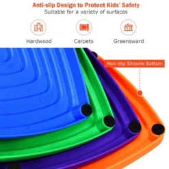 Costway 11pcs Kids Balance Stepping Stones W/ Non-Slip Bottom Indoor & Outdoor Toy -Costway GUEST 6bdbf750 cf04 46d0 b30f 498e0ff05a59