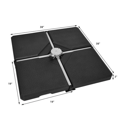 Costway 4 PC Cantilever Offset Umbrella Base Stable Weight Stand Water/Sand Filled 238lb 3 Costway 4 PC Cantilever Offset Umbrella Base Stable Weight Stand Water/Sand Filled 238lb