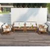 Costway 8PCS Patio Mix Brown Wicker Sofa Set Acacia Wood Frame With Seat & Back Cushions -Costway GUEST 6d1d13f2 366e 4ce1 b695 1a023bba9a38