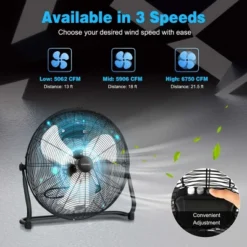 Costway 20 Inches High Velocity Floor Fan, Portable Pivoting Fan With 3 Powerful Speeds 14 Costway 20 Inches High Velocity Floor Fan, Portable Pivoting Fan With 3 Powerful Speeds -Costway GUEST 6d3c8208 e2af 4023 8278 f0daa7c64e9f