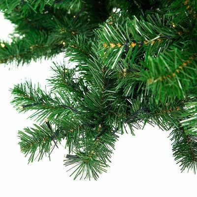 Costway Pre-Lit PVC Christmas Tree 9Ft Hinged 700 LED Lights Green 10 Costway Pre-Lit PVC Christmas Tree 9Ft Hinged 700 LED Lights Green - Image 8