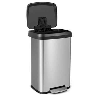 Costway 13.2 Gallon Step Trash Can Stainless Steel Airtight Garbage Bin For Home Kitchen Golden/Silver 13 Costway 13.2 Gallon Step Trash Can Stainless Steel Airtight Garbage Bin For Home Kitchen Golden/Silver - Image 11