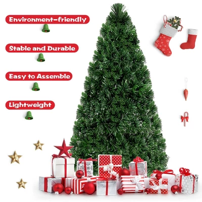 Costway Pre-Lit Fiber Optic Artificial PVC Christmas Tree 6Ft 5 Costway Pre-Lit Fiber Optic Artificial PVC Christmas Tree 6Ft - Image 3