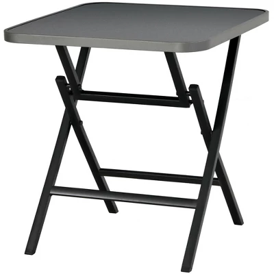 Costway Patio Folding Square Dining Table Aluminum Frame Tempered Glass Top 11 Costway Patio Folding Square Dining Table Aluminum Frame Tempered Glass Top - Image 9