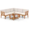 Costway 6 PCS Acacia Wood Patio Furniture Set With Cushions And 2-Tier Coffee Table -Costway GUEST 6e153ac6 ba1b 4c35 a9e2 bb64f36f62c0