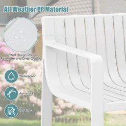 Costway Patio Chairs Set Of 2/4 Weather-resistant Plastic Outdoor Armchairs White -Costway GUEST 6e167a53 c64e 414a 85a7 f47a7e75f5ce