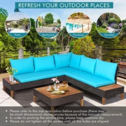 Costway 4PCS Patio Rattan Furniture Set Cushioned Loveseat W/Wooden Side Table 13 Costway 4PCS Patio Rattan Furniture Set Cushioned Loveseat W/Wooden Side Table -Costway GUEST 6e2e46b5 4a4f 44d5 80ac 6a154e425746