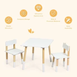 Costway Kids Wooden Table & 2 Chairs Set Children Activity Table Set 14 Costway Kids Wooden Table & 2 Chairs Set Children Activity Table Set -Costway GUEST 6e3507c8 c81f 4f25 a08a d8d7c9a5850d