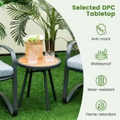 Costway 3pcs Patio Bistro Conversation Set DPC Tabletop Metal Cushioned Chairs Outdoor 14 Costway 3pcs Patio Bistro Conversation Set DPC Tabletop Metal Cushioned Chairs Outdoor -Costway GUEST 6e66fd1e 3d8a 44c8 9914 145c9dc26fcc