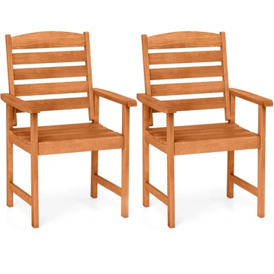 Costway Patio Chairs Set Of 2/4 With Inclined Backrests And Slatted Seats For Deck 12 Costway Patio Chairs Set Of 2/4 With Inclined Backrests And Slatted Seats For Deck - Image 10