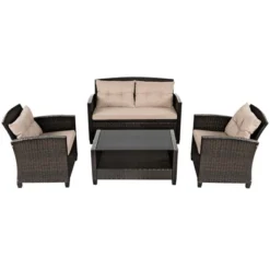 Costway 8pcs Patio Rattan Conversation Set Cushioned Outdoor Furniture Set -Costway GUEST 6eaf34ca d1b6 443c 9609 2a03f52cf2f5