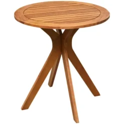 Costway 27'' Outdoor Round Table Solid Wood Coffee Side Bistro Table -Costway GUEST 6f36d940 adc9 4dbb b30f 0d844a693ced