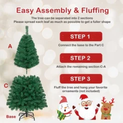 Costway 5/6/7/8 FT Artificial Christmas Tree Unlit Christmas Tree With 350/650/950/1138 Branch Tips Foldable Metal Stand -Costway GUEST 6fc02338 e007 43ec bd29 8cba7fca67ff