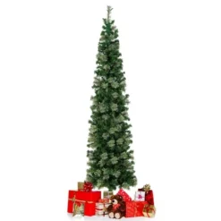 Costway 7ft Pre-lit PVC Artificial & Pine Needles Half Christmas Tree W/ 450 Branch Tips & 150 Lights -Costway GUEST 6fec70dc 40ac 4a28 8a2a ea5abd331daa