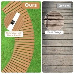 Costway 7 FT Wooden Garden Pathway With Anti-slip Surface Metal Wires With Plastic Sheath -Costway GUEST 700a9908 8f3d 4025 9753 7e48c9158243