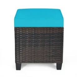 Costway 2PCS Patio Rattan Ottoman Cushioned Seat W/ Foot Rest Turquoise 19 Costway 2PCS Patio Rattan Ottoman Cushioned Seat W/ Foot Rest Turquoise -Costway GUEST 706ac5e9 809d 4476 adc9 aadcbd4083e1