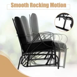 Costway 2 PCS Patio Rocking Chair With Cushion Heavy-Duty Metal Frame Smooth Glider Outdoor Black/Gray/Navy 20 Costway 2 PCS Patio Rocking Chair With Cushion Heavy-Duty Metal Frame Smooth Glider Outdoor Black/Gray/Navy -Costway GUEST 70dce357 93a0 47b5 a280 3cab9b15545a