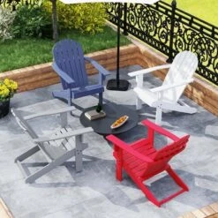 Costway Patio Adirondack Chair With Inclined Seat High Backrest & Wide Armrests White/Blue/Gray/Red -Costway GUEST 71247112 16f0 40e9 899a 3afd436c4230