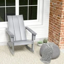 Costway Patio Adirondack Rocking Chair All Weather HDPE Porch Rocker 330lbs Grey Outdoor -Costway GUEST 714042ee 38f0 49bd a3ec 9db20e5b3248